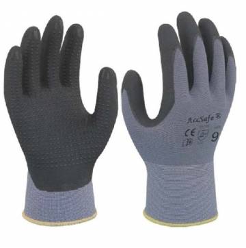AccSafe 13G Nylon-Spandex Knit Glove with SD Sandy Foam Nitrile Palm Coated & Dotted